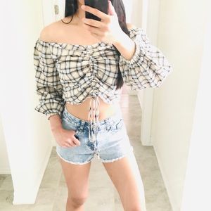 Zara Off-The-Shoulder Knit Crop Top